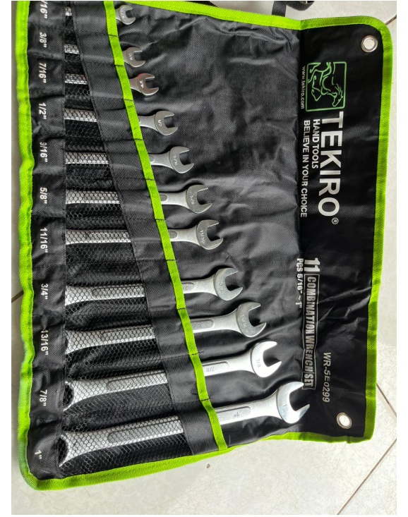 Tekiro Combination Wrench Set 11 Pcs inch size – kunci pas ring berkualitas untuk peralatan industri dan alat berat.